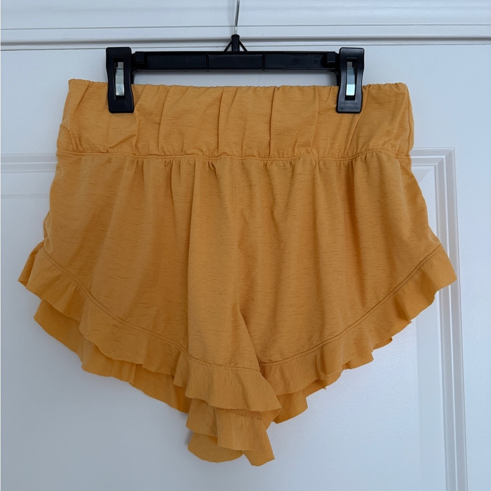 Free People women’s yellow gold ruffle shirts size Small
